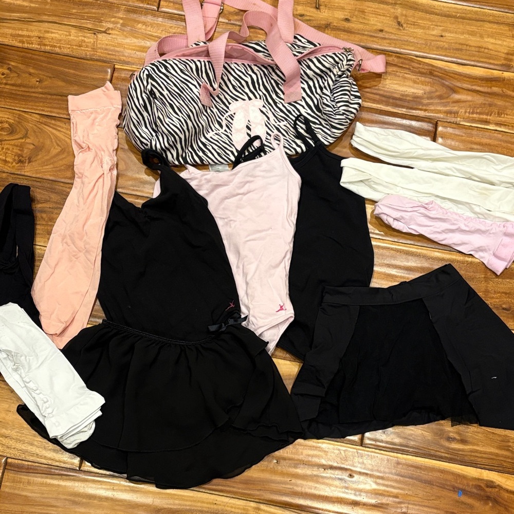 Dancewear Set with Zebra Print Bag- size Medium